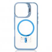 Силиконовый чехол MagSafe CAMERA GLASS PROTECTION для iPhone 16 Pro Max голубой