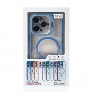 Силиконовый чехол MagSafe CAMERA GLASS PROTECTION для iPhone 16 Pro Max голубой