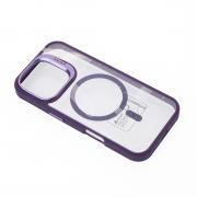 Силиконовый чехол MagSafe CAMERA GLASS PROTECTION для iPhone 16 Pro Max темно-фиолетовый