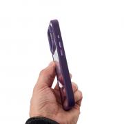 Силиконовый чехол MagSafe CAMERA GLASS PROTECTION для iPhone 16 Pro Max темно-фиолетовый