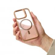 Силиконовый чехол MagSafe CAMERA GLASS PROTECTION для iPhone 16 Pro Max бронзовый
