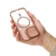 Силиконовый чехол MagSafe CAMERA GLASS PROTECTION для iPhone 16 Pro Max бронзовый