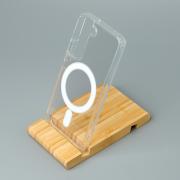 Силиконовый чехол CLEAR с поддержкой MagSafe для Samsung S22 Прозрачный