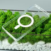 Силиконовый чехол CLEAR с поддержкой MagSafe для Samsung S25 Ultra Прозрачный