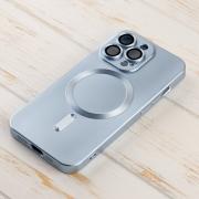 Силиконовый чехол MagSafe COLORS 2 + Camers Protection для iPhone 14 Pro Max голубой