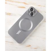 Силиконовый чехол MagSafe COLORS 2 + Camers Protection для iPhone 14 серебряный