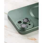 Силиконовый чехол MagSafe COLORS 2 + Camers Protection для iPhone 14 зеленый