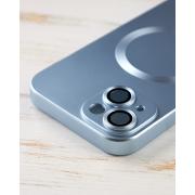 Силиконовый чехол MagSafe COLORS 2 + Camers Protection для iPhone 14 голубой