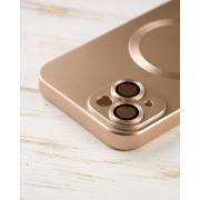 Силиконовый чехол MagSafe COLORS 2 + Camers Protection для iPhone 14 золотой