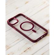 Силиконовый чехол MagSafe COLORS для iPhone 13 бордовый