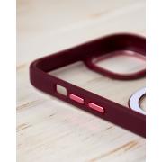 Силиконовый чехол MagSafe COLORS для iPhone 14 Plus бордовый