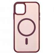 Силиконовый чехол MATTE с поддержкой MagSafe для iPhone 11 burgundy