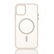 Силиконовый чехол MATTE с поддержкой MagSafe для iPhone 11 cream