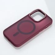 Силиконовый чехол MagSafe MATTE для iPhone 12 Pro Max бордовый