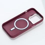 Силиконовый чехол MagSafe MATTE для iPhone 12 Pro Max бордовый