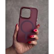 Силиконовый чехол MagSafe MATTE для iPhone 12 Pro Max бордовый