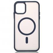 Силиконовый чехол MagSafe MATTE для iPhone 12 темно-синий