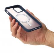 Силиконовый чехол MagSafe MATTE для iPhone 12 темно-синий