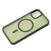 Силиконовый чехол MagSafe MATTE для iPhone 12 зеленый