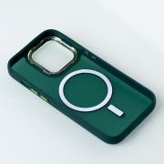 Силиконовый чехол MagSafe MATTE для iPhone 14 Pro зеленый