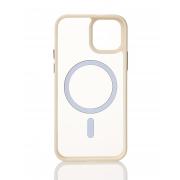 Силиконовый чехол MATTE с поддержкой MagSafe для iPhone 15 cream