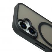 Силиконовый чехол MagSafe MATTE для iPhone 16 черный
