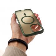 Силиконовый чехол MATTE с поддержкой MagSafe для iPhone 16 Pro Max sage green