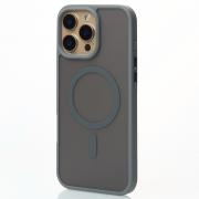 Силиконовый чехол MATTE с поддержкой MagSafe для iPhone 16 Pro Max titanium black