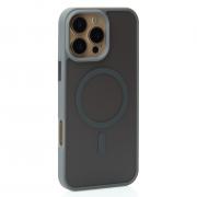 Силиконовый чехол MATTE с поддержкой MagSafe для iPhone 16 Pro Max titanium black