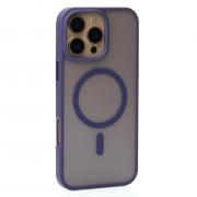 Силиконовый чехол MATTE с поддержкой MagSafe для iPhone 16 Pro Max dark purple