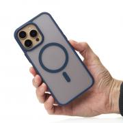 Силиконовый чехол MATTE с поддержкой MagSafe для iPhone 16 Pro Max dark blue