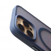 Силиконовый чехол MagSafe MATTE для iPhone 16 Pro темно-синий