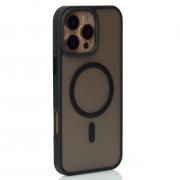 Силиконовый чехол MagSafe MATTE для iPhone 16 Pro черный