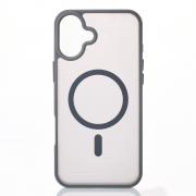 Силиконовый чехол MagSafe MATTE для iPhone 16 серый