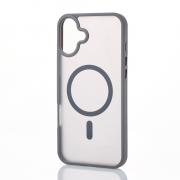 Силиконовый чехол MagSafe MATTE для iPhone 16 серый