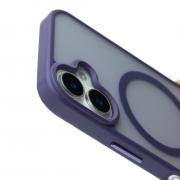 Силиконовый чехол MagSafe MATTE для iPhone 16 темно-фиолетовый