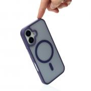 Силиконовый чехол MagSafe MATTE для iPhone 16 темно-фиолетовый