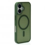 Силиконовый чехол MagSafe MATTE для iPhone 16 зеленый