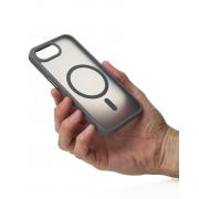 Силиконовый чехол MATTE с поддержкой MagSafe для iPhone 16E titanium black