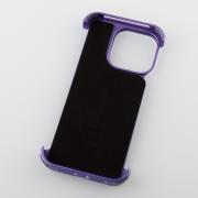 Металлический чехол MagSafe LEATHER METAL FRAME для iPhone 14 Pro Max фиолетовый