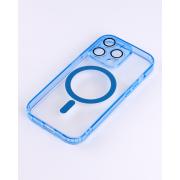 Силиконовый чехол MagSafe SHADE PHONE для iPhone 15 Pro Max синий