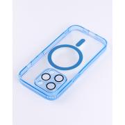 Силиконовый чехол SHADE PHONE с поддержкой MagSafe для iPhone 15 Pro синий