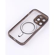 Силиконовый чехол SHADE PHONE с поддержкой MagSafe для iPhone 15 Pro черный