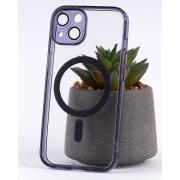 Силиконовый чехол MagSafe SHADE PHONE для iPhone 14 темно-фиолетовый