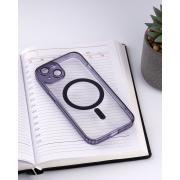 Силиконовый чехол MagSafe SHADE PHONE для iPhone 14 темно-фиолетовый