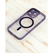 Силиконовый чехол SHADE PHONE с поддержкой MagSafe для iPhone 15 Pro темно-фиолетовый