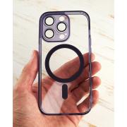 Силиконовый чехол SHADE PHONE с поддержкой MagSafe для iPhone 15 Pro темно-фиолетовый