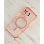 Силиконовый чехол SHADE PHONE с поддержкой MagSafe для iPhone 15 Pro розовый