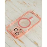 Силиконовый чехол SHADE PHONE с поддержкой MagSafe для iPhone 15 Pro розовый