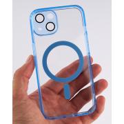 Силиконовый чехол MagSafe SHADE PHONE для iPhone 14 синий